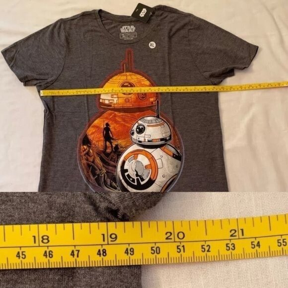Star Wars BB8 Jakku Scene Graphic Tee Shirt Size XL Gray Casual Force Awakens - Picture 4 of 8